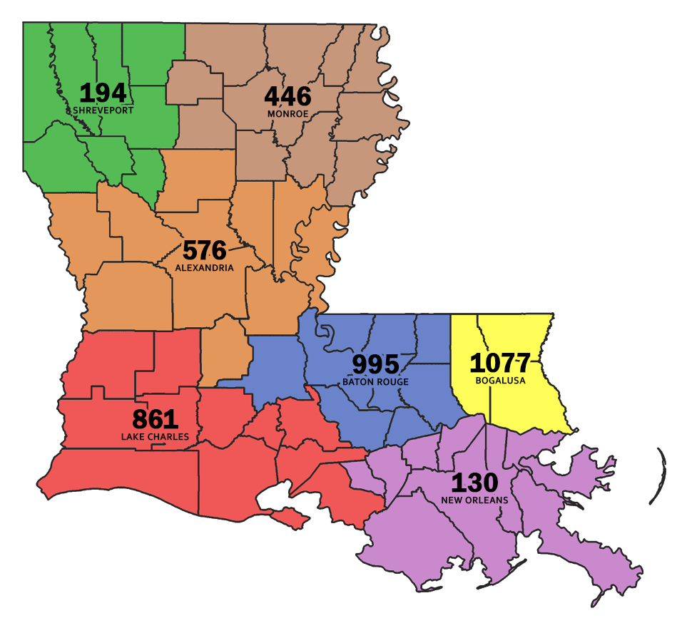 LU Map of Louisiana